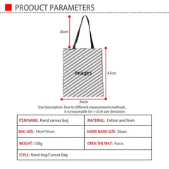 Women Supermarket Shopping Bag Cartoon Candy Ice Cream Canvas Tote Bags