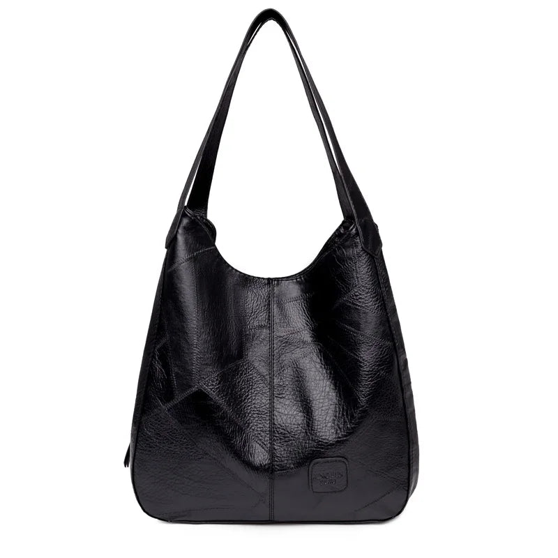 Women Top-handle Shopper Bags Soft Tote Shoulder Bag PU Leather Handbags