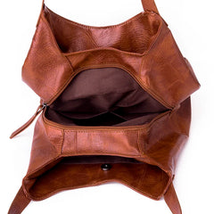 Women Top-handle Shopper Bags Soft Tote Shoulder Bag PU Leather Handbags