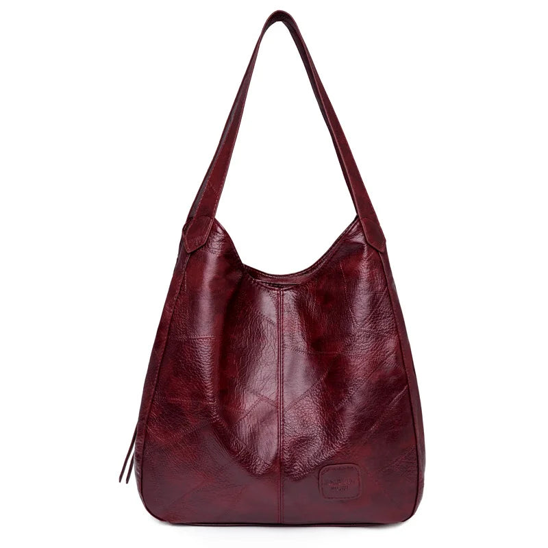 Women Top-handle Shopper Bags Soft Tote Shoulder Bag PU Leather Handbags
