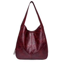 Women Top-handle Shopper Bags Soft Tote Shoulder Bag PU Leather Handbags
