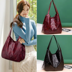Women Top-handle Shopper Bags Soft Tote Shoulder Bag PU Leather Handbags
