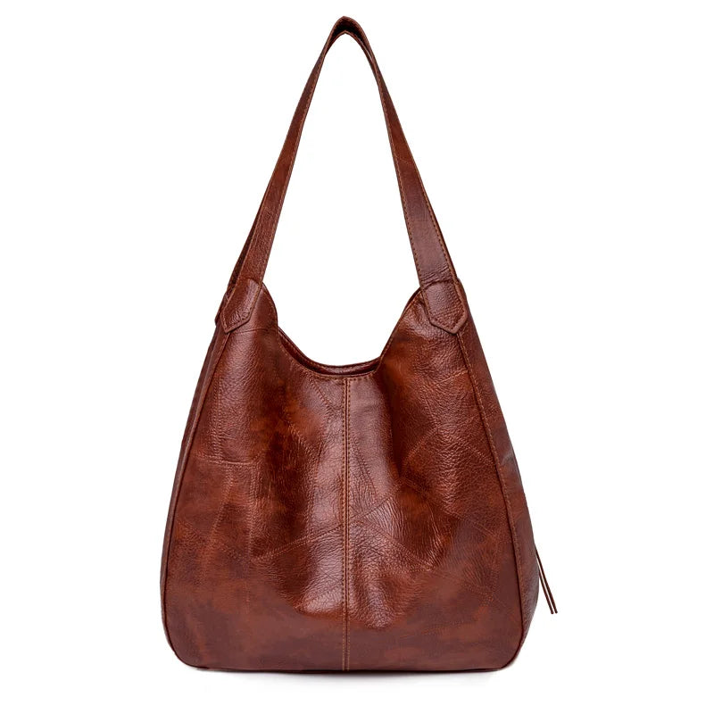 Women Top-handle Shopper Bags Soft Tote Shoulder Bag PU Leather Handbags