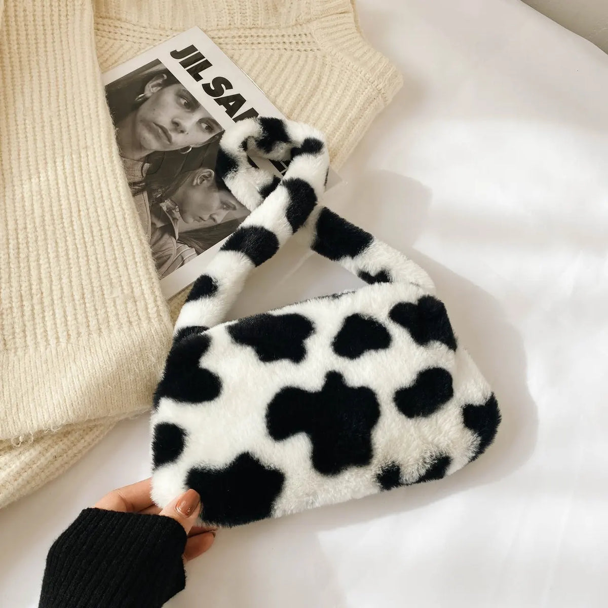 Soft Plush Shoulder Bag Winter Furry Handbag Armpit Bag Bolsos