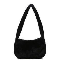 Soft Plush Shoulder Bag Winter Furry Handbag Armpit Bag Bolsos