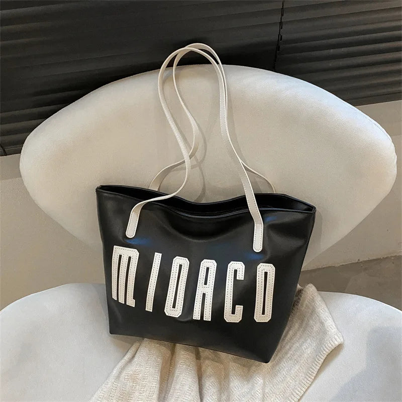 Women Tote Bags Large Capacity Travel High Shoulder Bag Letter Outdoor Shopper H