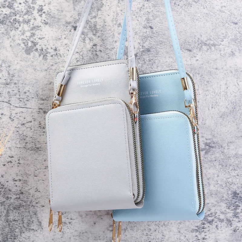 Women Touch Screen Crossbdoy Bag Cell Phone Purse PU Leather Small Handbag