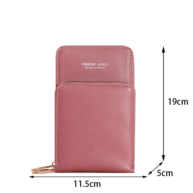 Women Touch Screen Crossbdoy Bag Cell Phone Purse PU Leather Small Handbag