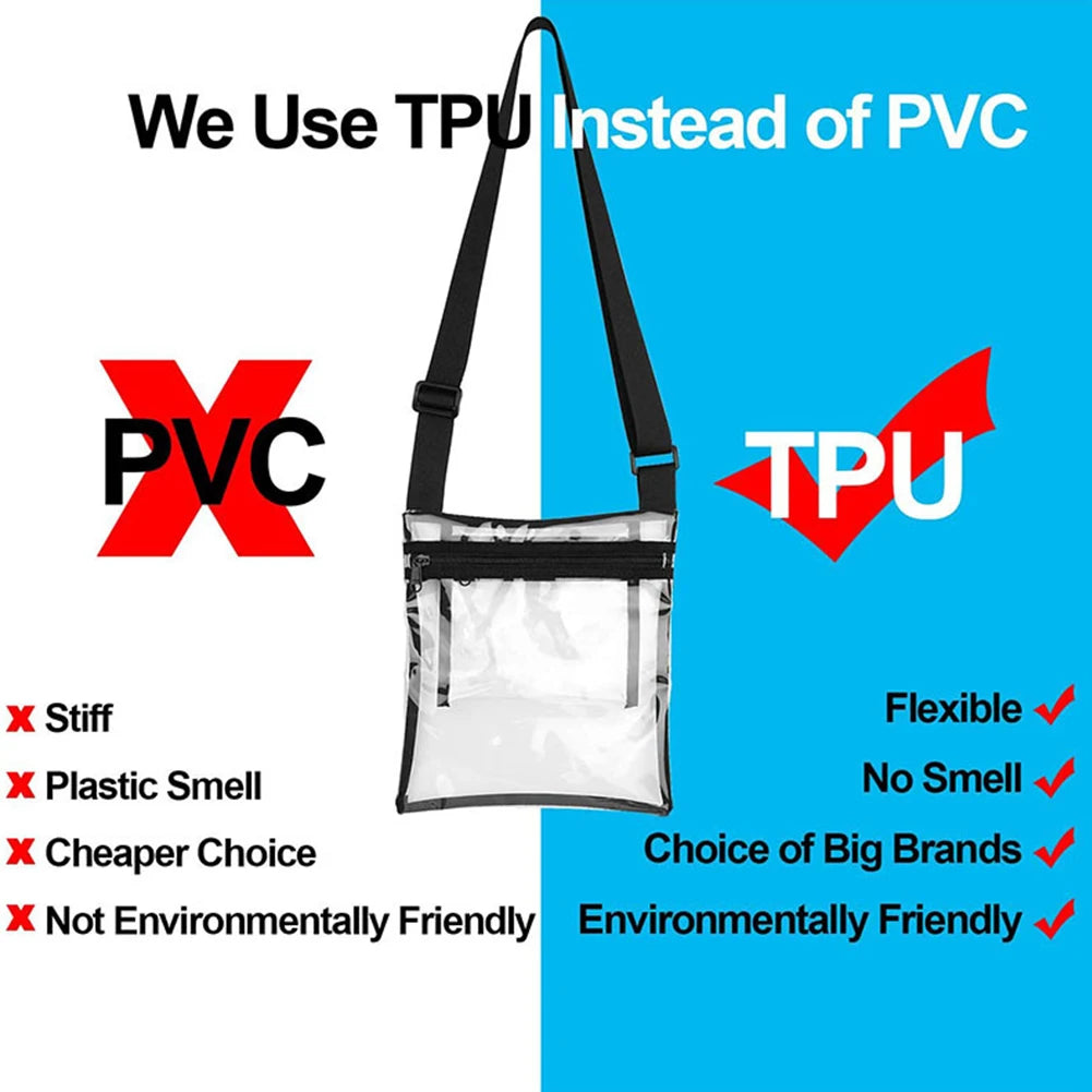 Women Translucent Crossbody Bag Clear PVC Jelly Small Shoulder Messenger Bag