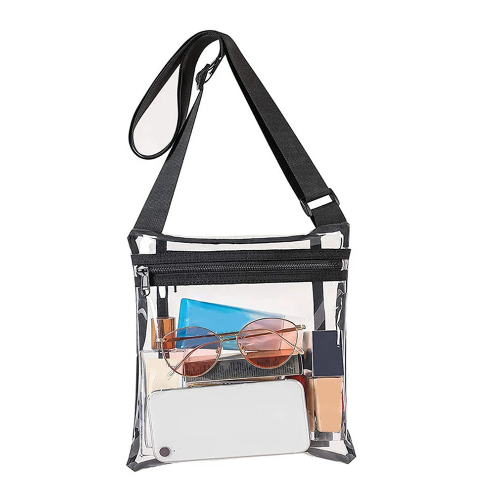 Women Translucent Crossbody Bag Clear PVC Jelly Small Shoulder Messenger Bag