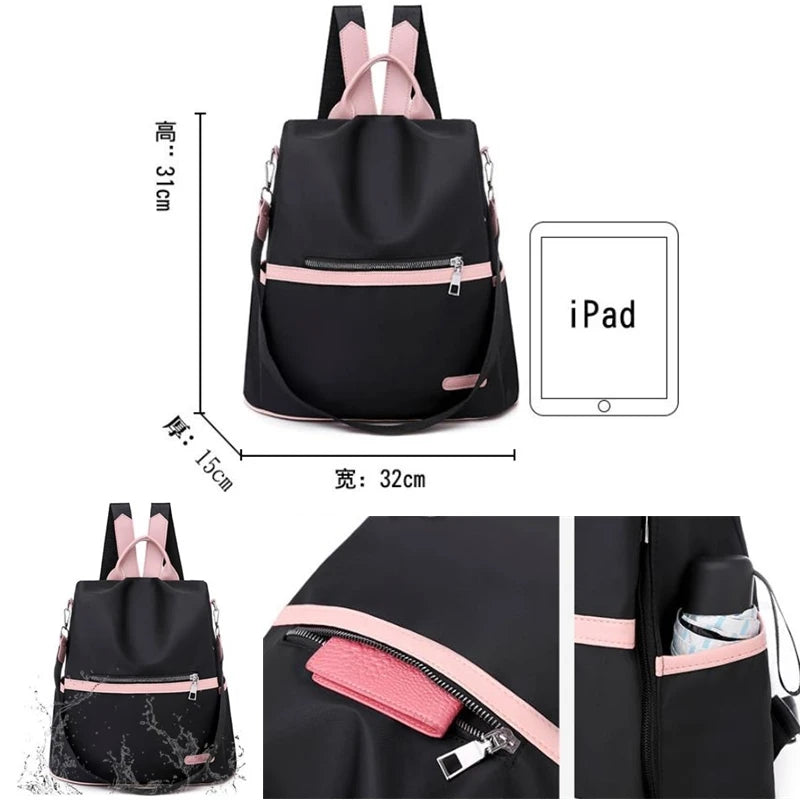 Anti-Theft Oxford Backpack Women Travel Bag