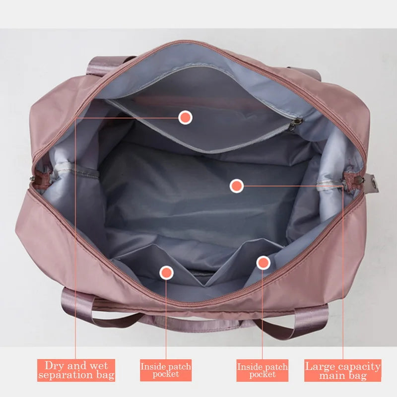 Women Travel Bags Folding Shoulder Bag Large Capacity Duffle Tote Bags
