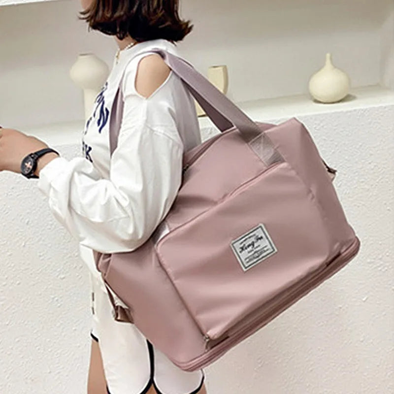 Women Travel Bags Folding Shoulder Bag Large Capacity Duffle Tote Bags