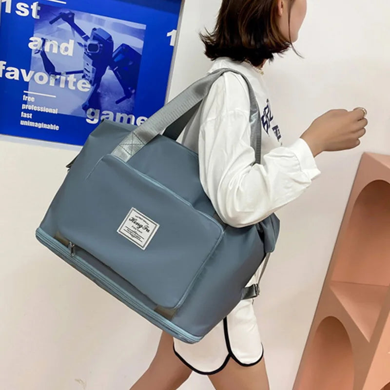 Women Travel Bags Folding Shoulder Bag Large Capacity Duffle Tote Bags
