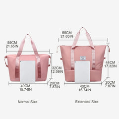 Women Travel Duffel Bag Expandable Large Capacity Lightweight Waterproof