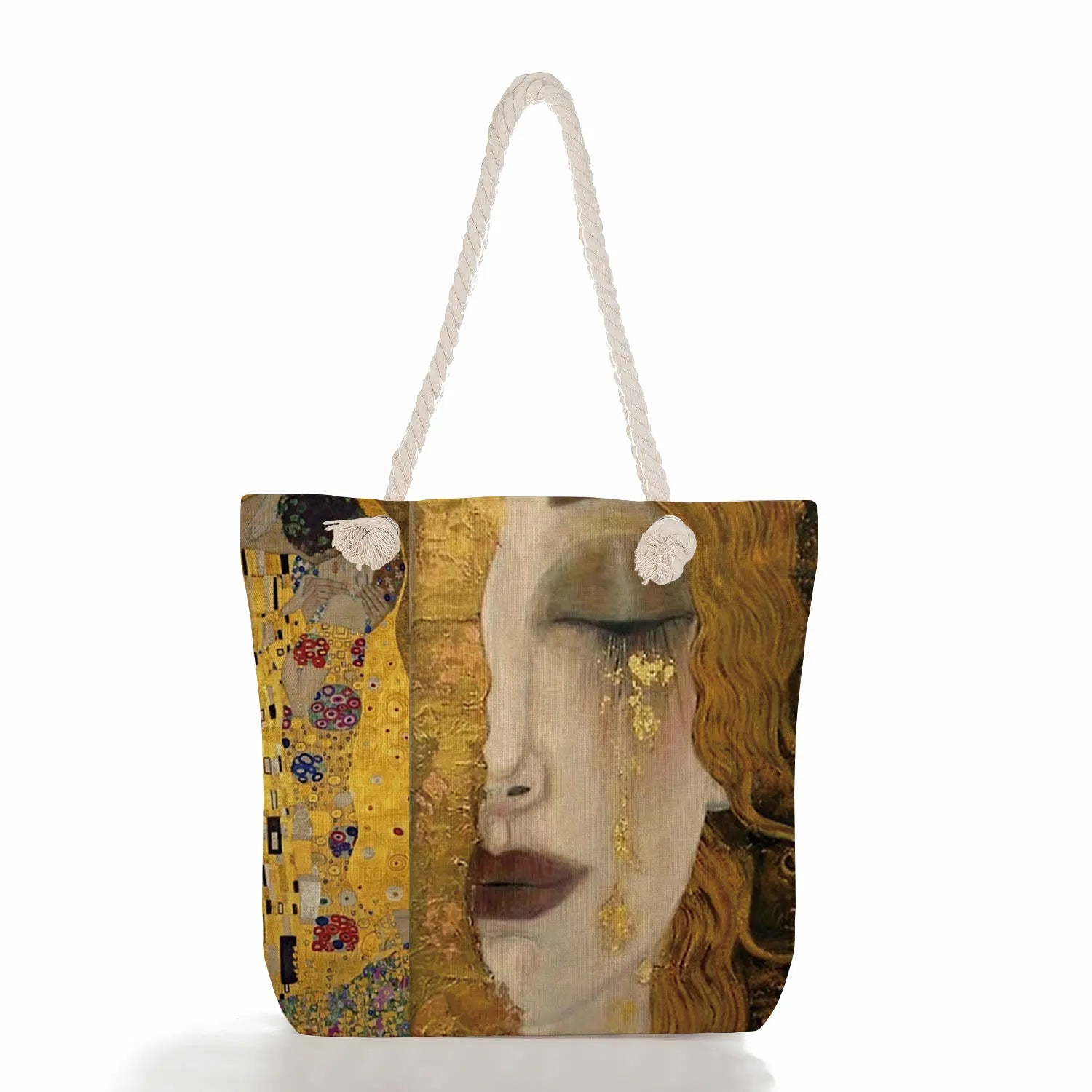 Women High Capacity Tote Pattern Shoulder Bag Abstract Oil Painting Handbag