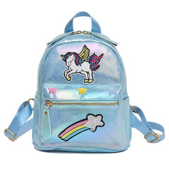 Women Unicorn Laser Backpack Cartoon Animal School Bags