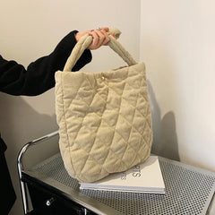 Corduroy Reusable Totes Big Capacity Shoulder Bags