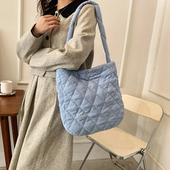 Corduroy Reusable Totes Big Capacity Shoulder Bags