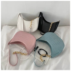 Women Vintage Shoulder Bag Chain Handbag Texture Shopping Bag