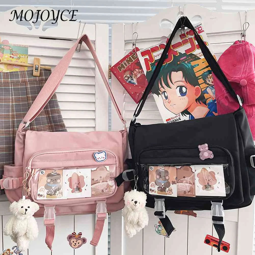 Vintage Crossbody Bag with Badge Pendant for Women