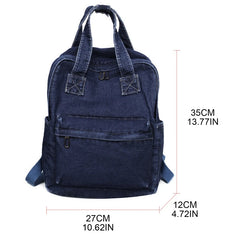 Women Vintage Denim Backpack Travel Daypack College School Handbag Shoulder Bag