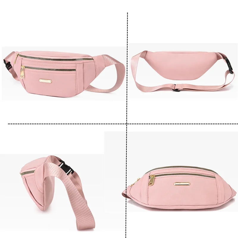 Women Waist Bag Fanny Pack Chest Bag Zipper Closure