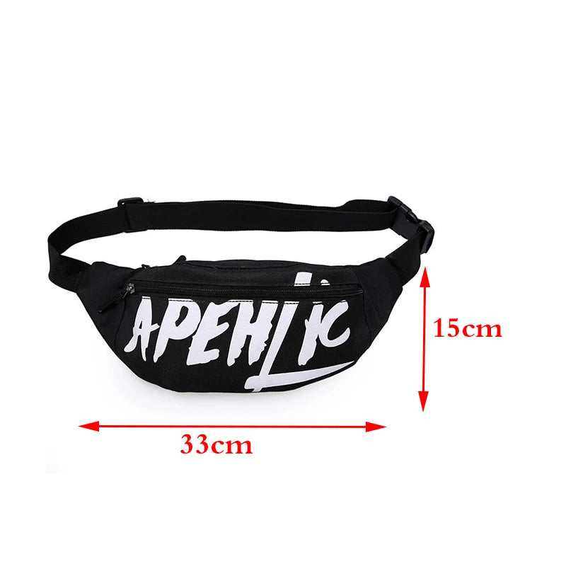 Canvas Waist Bag Unisex Chest Pack High Capacity Fanny Pack