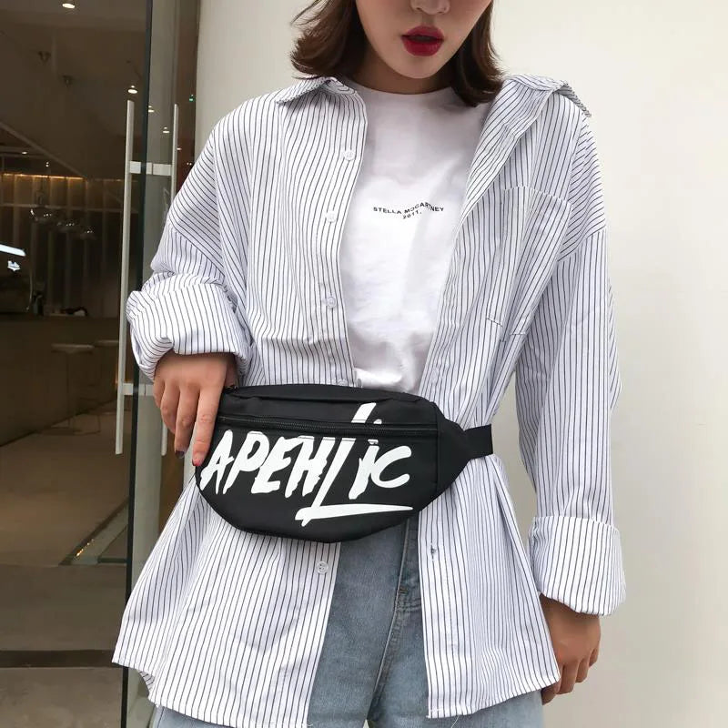 Canvas Waist Bag Unisex Chest Pack High Capacity Fanny Pack