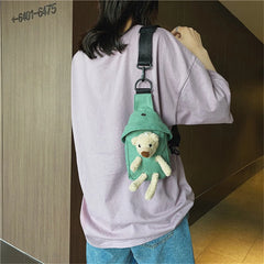 Women Canvas Waist Fanny Pack Crossbody Belt Bag Wild Style Zipper