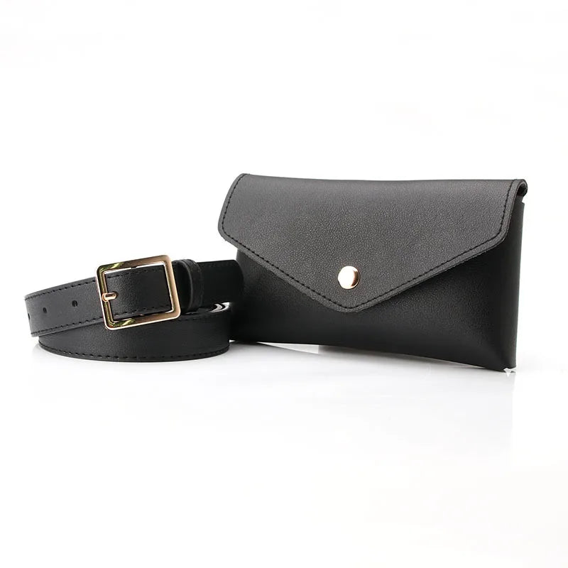 Women Envelope Waist Pack Mini Belt Bag PU Shoulder Bags