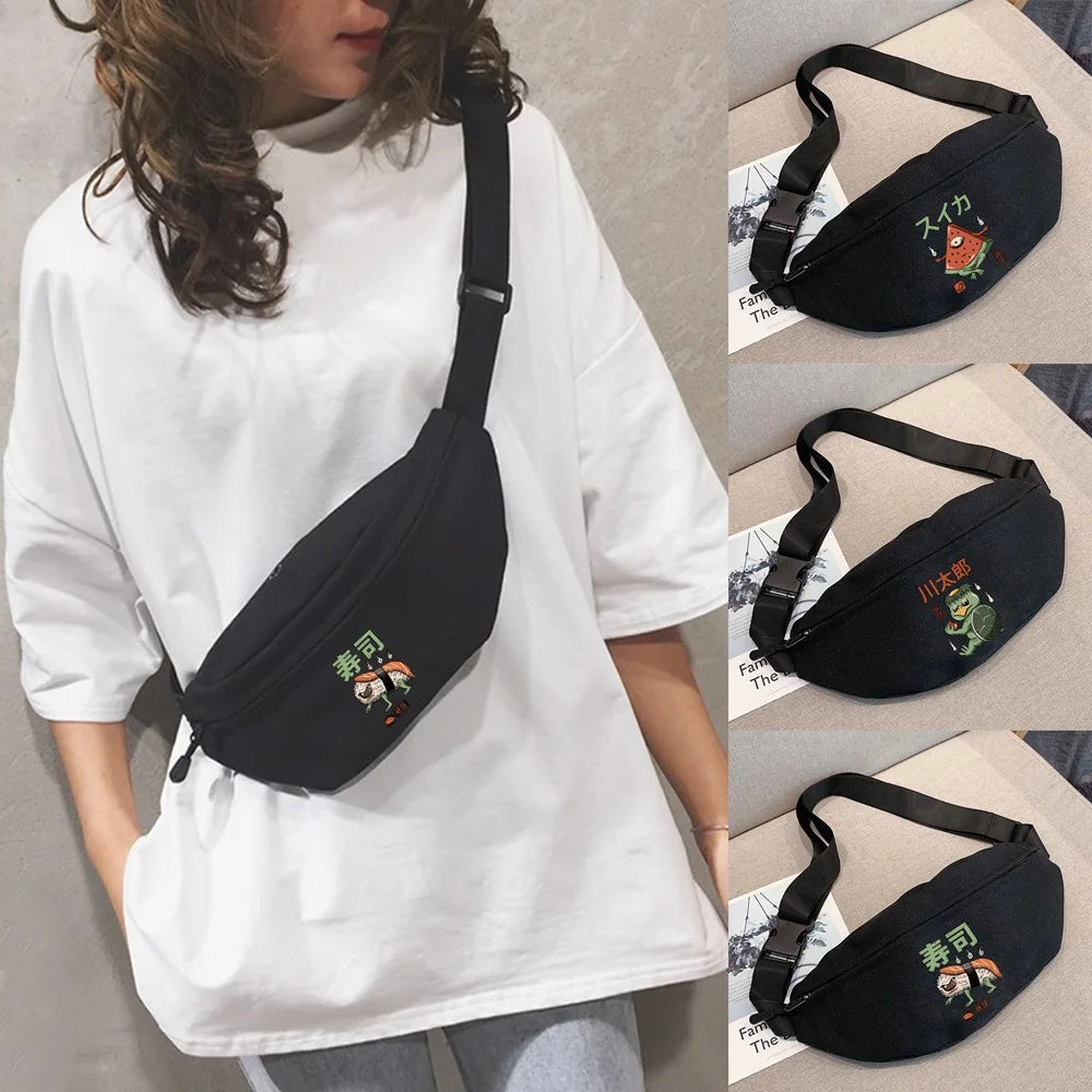 Monster Printing Waist Pack Crossbody Bag Mini Bag Belt Bag