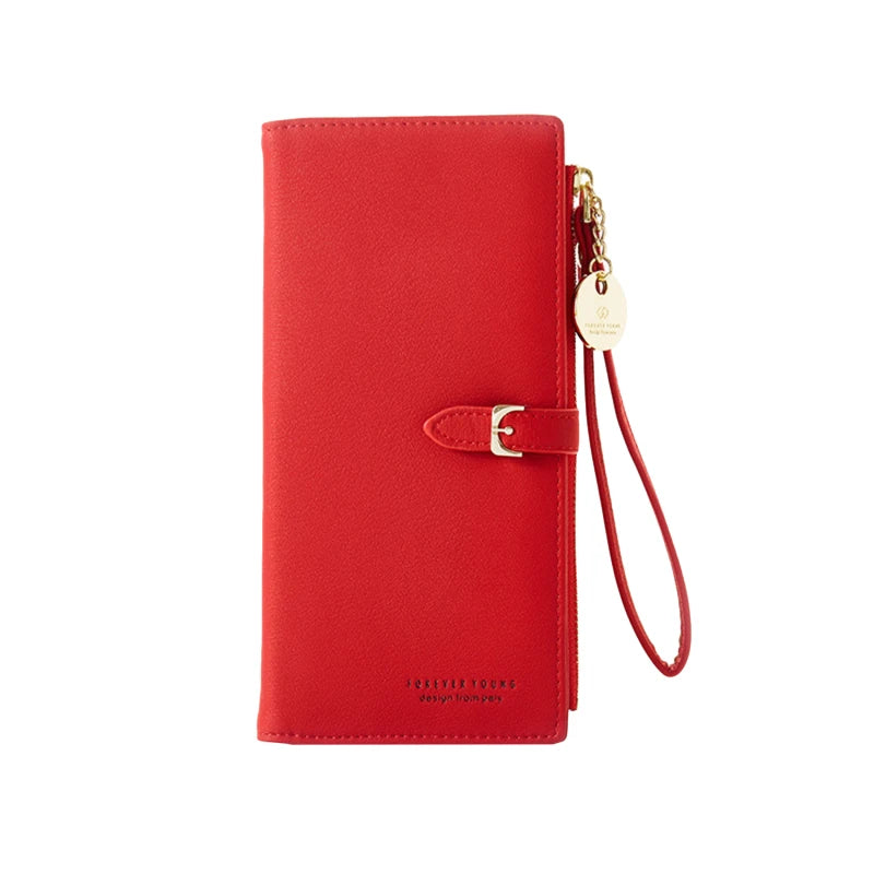 Women Multifunctional PU Leather Long Wallets Clutch Zipper Student Wallet