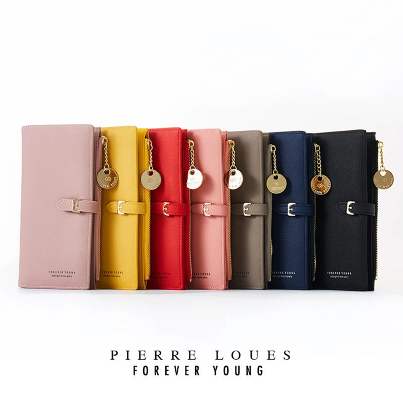 Women Multifunctional PU Leather Long Wallets Clutch Zipper Student Wallet