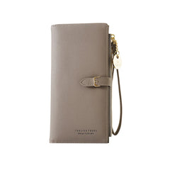 Women Multifunctional PU Leather Long Wallets Clutch Zipper Student Wallet