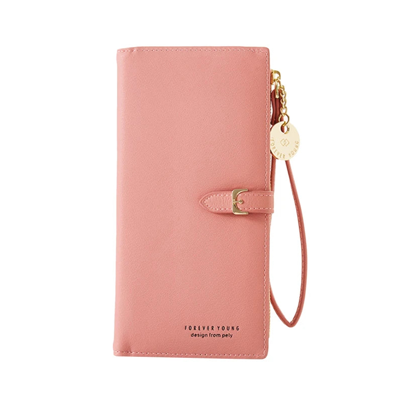 Women Multifunctional PU Leather Long Wallets Clutch Zipper Student Wallet