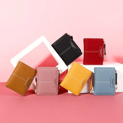 Small PU Leather Women Wallet Zipper Purses Female Clutch
