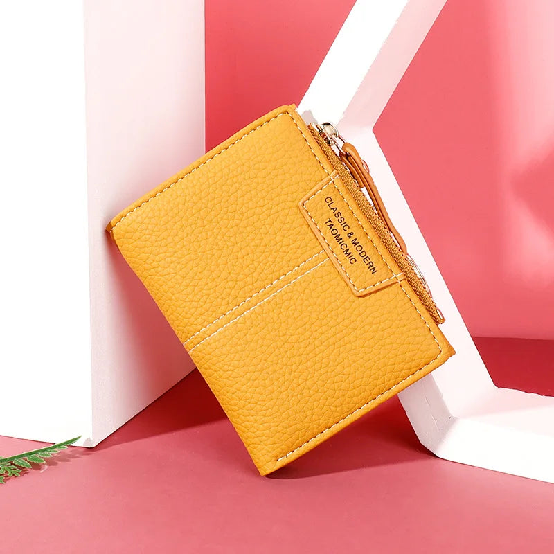 Small PU Leather Women Wallet Zipper Purses Female Clutch