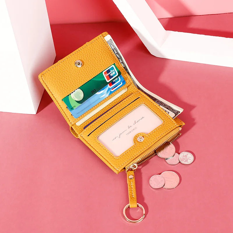 Small PU Leather Women Wallet Zipper Purses Female Clutch