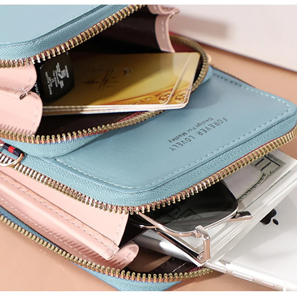 Avocado Print Touch Screen Cell Phone Purse Women Wallets Mobile Phone Bag
