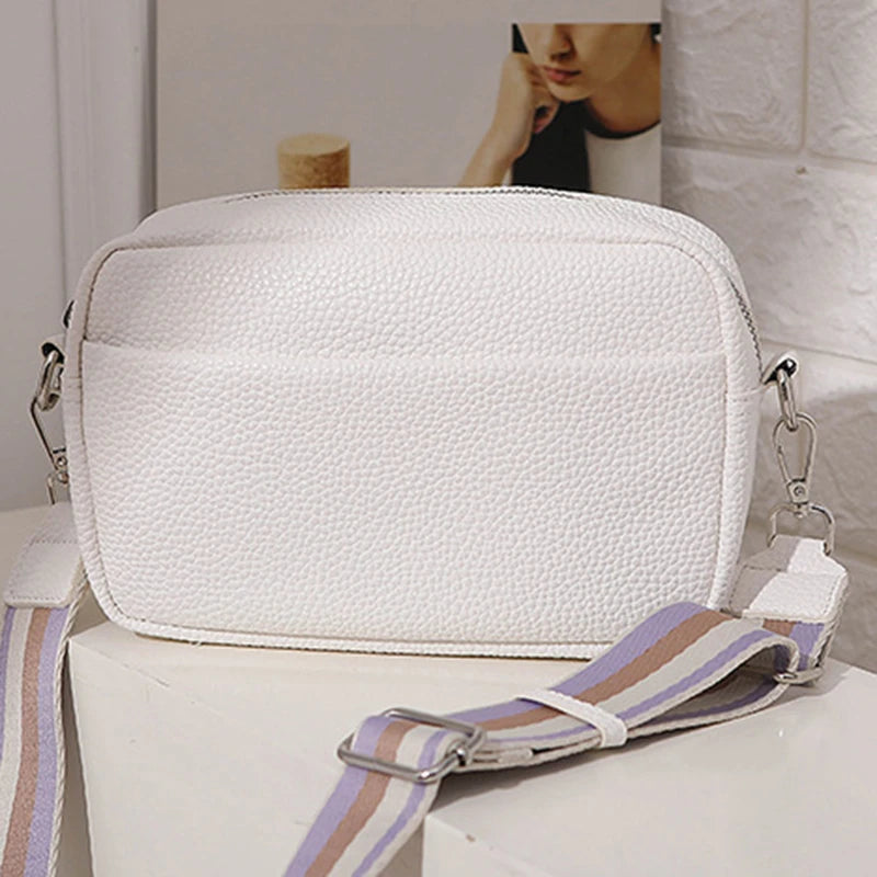 Solid Classic Wide Strap Crossbody Bag for Women