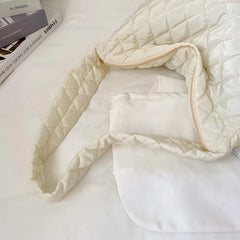 Women Winter Quilted Large Crossbody Bag Cotton Padded Handbag