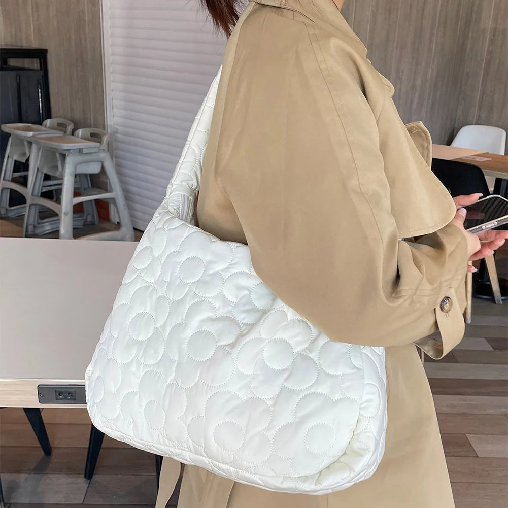 Women Winter Handbag Purses Cotton Crossbody Bag Space Pad Quilted Large