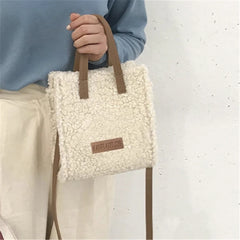 Soft Lamb Wool Shoulder Bag for Women
