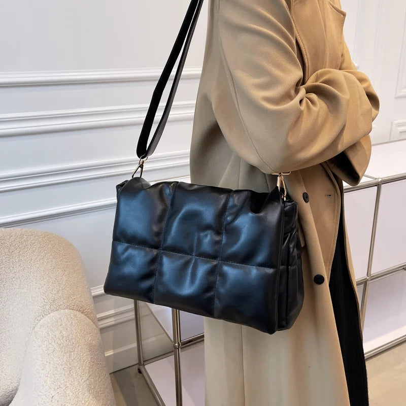 Women Winter Shoulder Bags Large Soft Space Cotton Padded Crossbody Bag