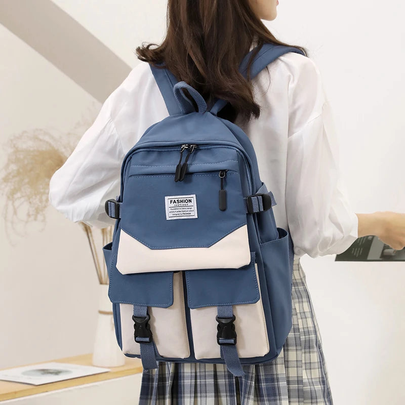 Women Backpack for Teenage Girls Waterproof Nylon Schoolbag