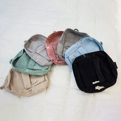 Harajuku Ulzzang School Student Backpack Retro Corduroy Female Rucksack