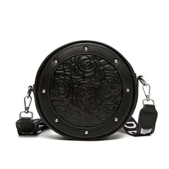 Leather Shoulder Bag Round Cowhide Ladies Handbags Crossbody Bag
