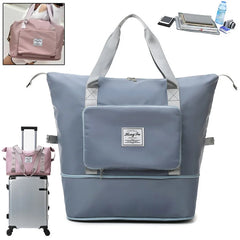 Foldable Large Capacity Women Gym Bag Shoulder Bag Training Travel Handbag