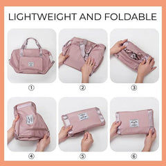 Foldable Large Capacity Women Gym Bag Shoulder Bag Training Travel Handbag